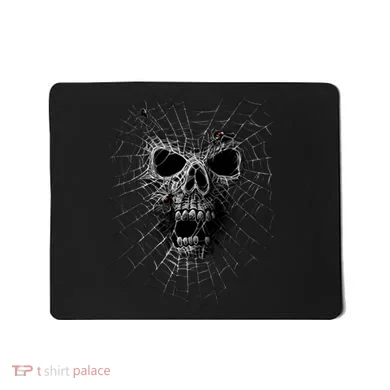 Black Widow Spider Web Skull Mousepad