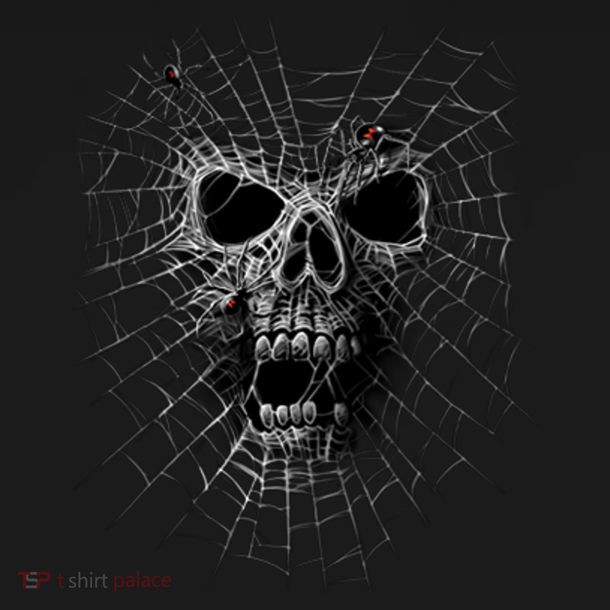 Black Widow Spider Web Skull Mousepad