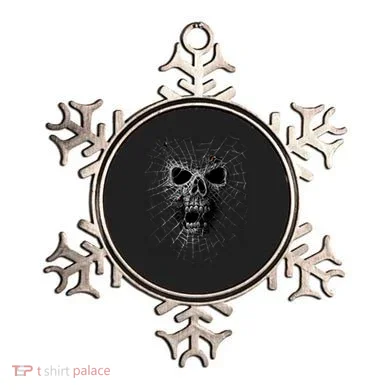Black Widow Spider Web Skull Ornament