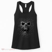 Black Widow Spider Web Skull Women's Tank Top thumb 0