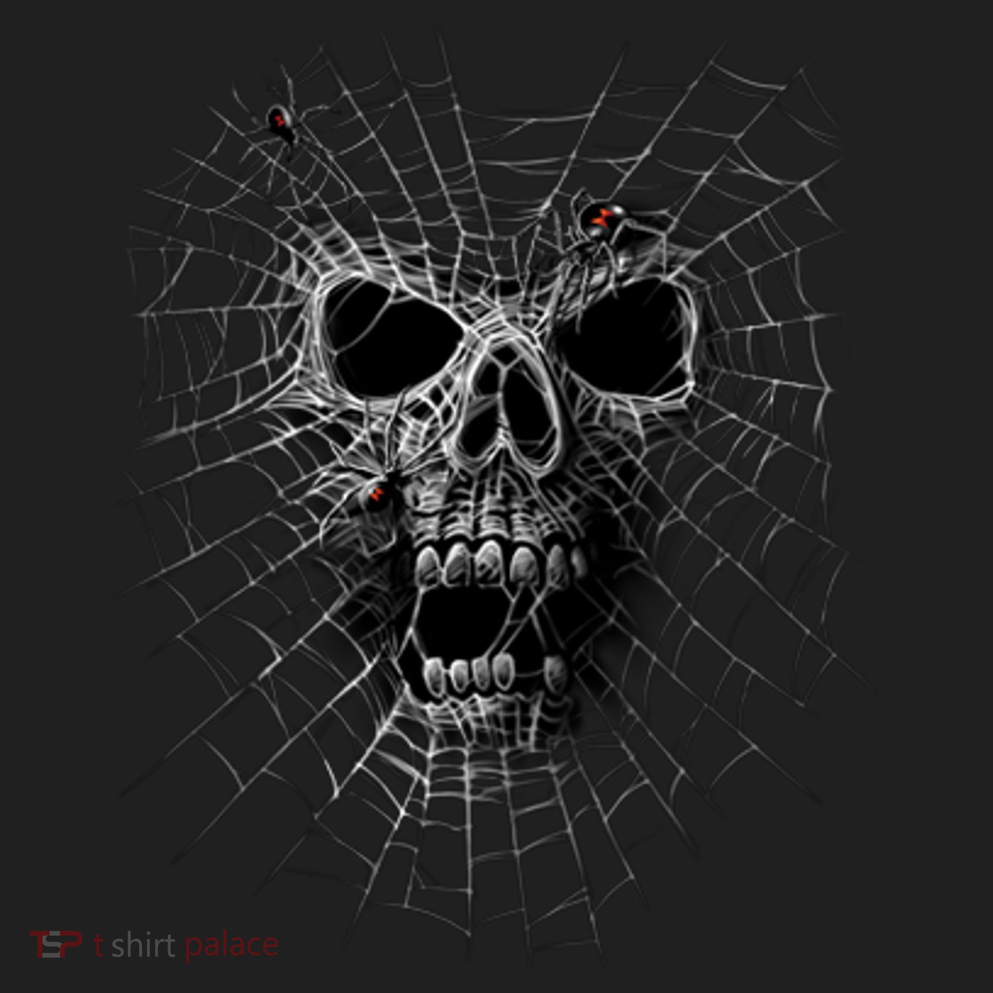 Black Widow Spider Web Skull Hat