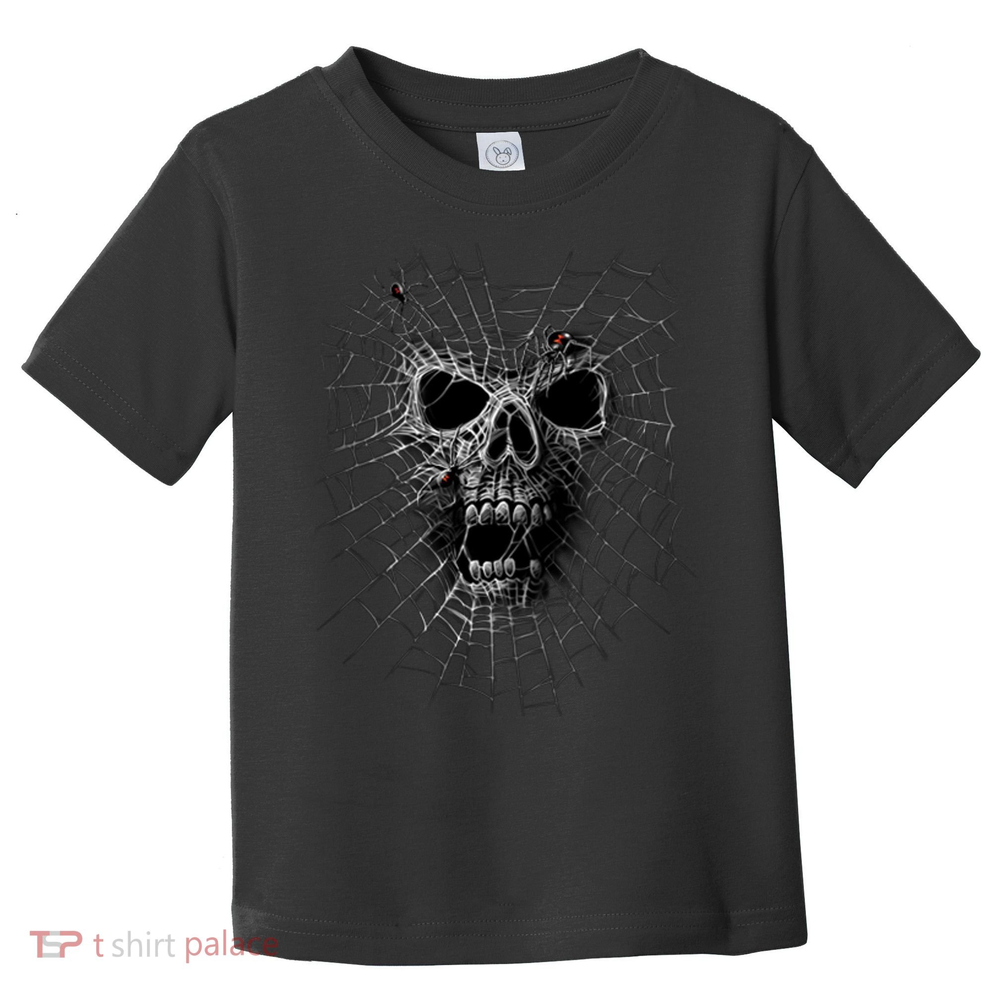 Black Widow Spider Web Skull Toddler T-Shirt