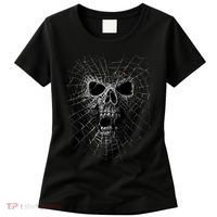 Black Widow Spider Web Skull Women's T-Shirt thumb 0