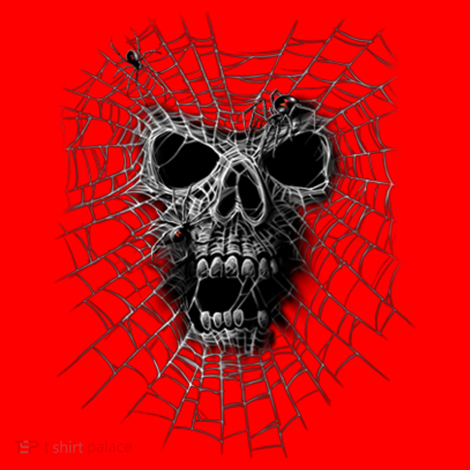 Black Widow Spider Web Skull Santa Hat