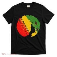 Black Woman with African Colors Afro Hairstyle T-Shirt thumb 0