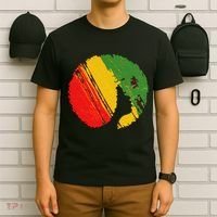 Black Woman with African Colors Afro Hairstyle T-Shirt thumb 6