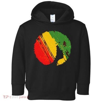 Black Woman with African Colors Afro Hairstyle Toddler Hoodie