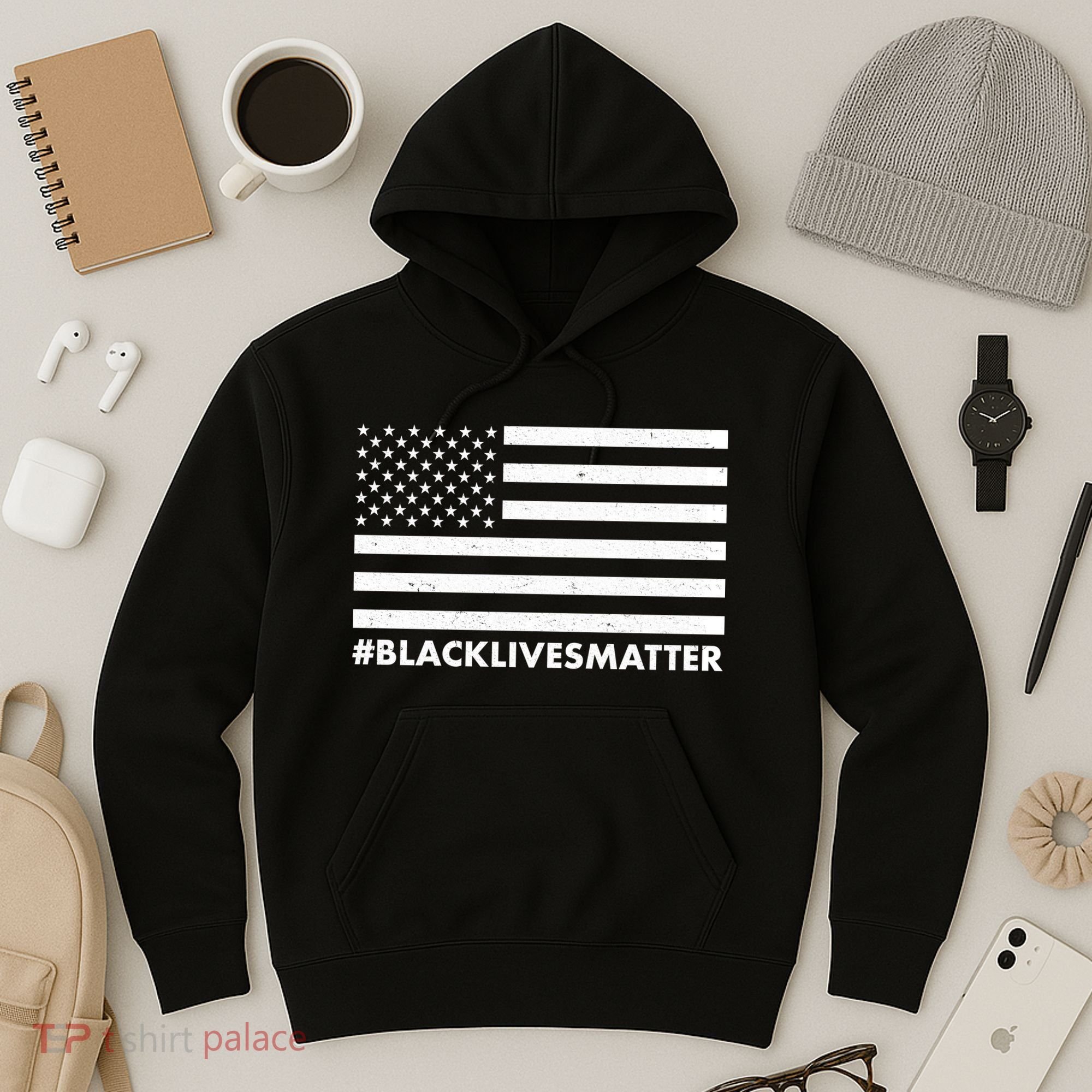 #BlackLivesMatter USA Flag Hoodie