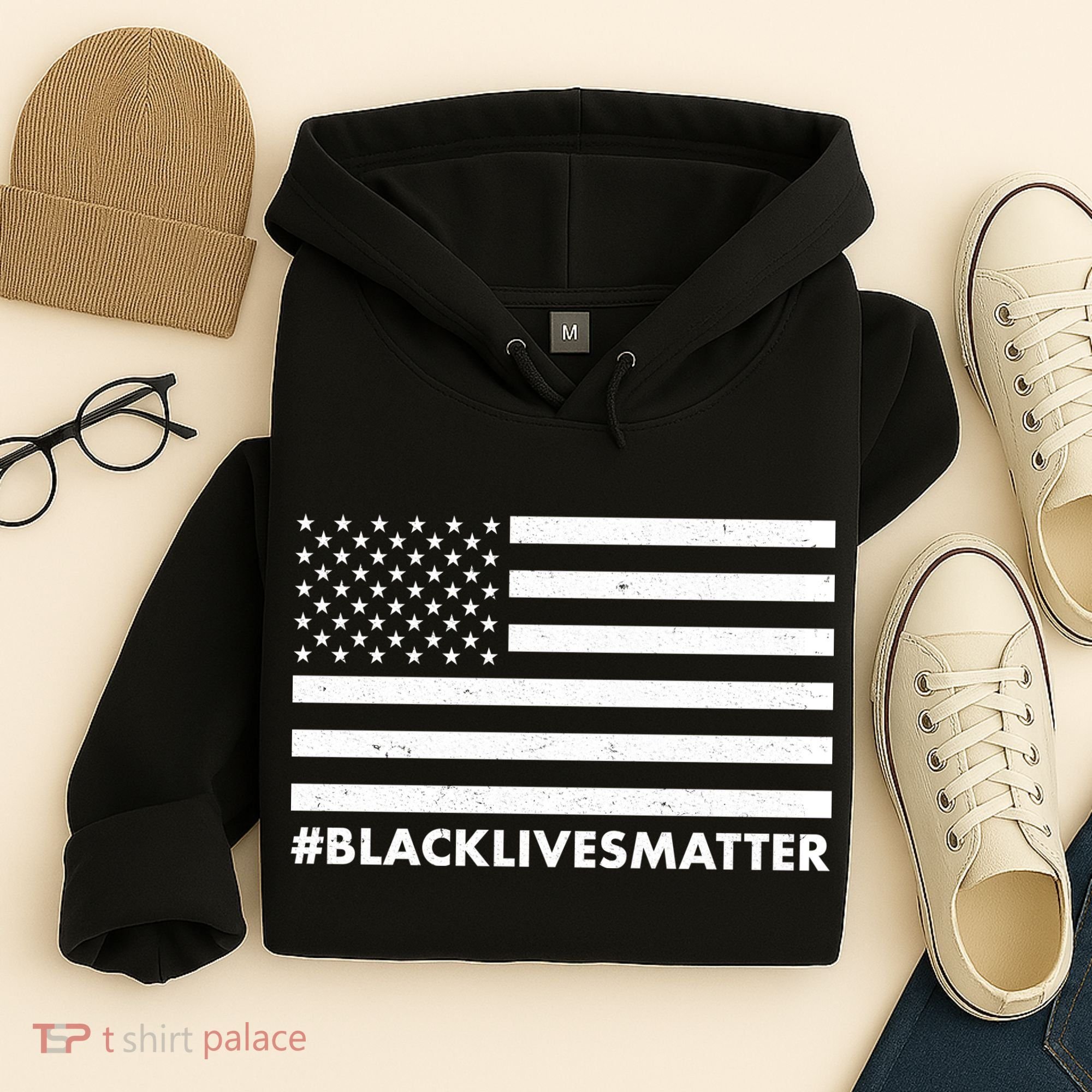 #BlackLivesMatter USA Flag Hoodie