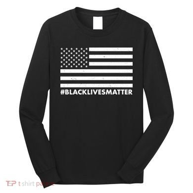 #BlackLivesMatter USA Flag Long Sleeve Shirt