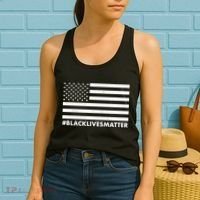 #BlackLivesMatter USA Flag Women's Tank Top thumb 2