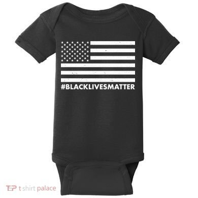 #BlackLivesMatter USA Flag Baby Bodysuit