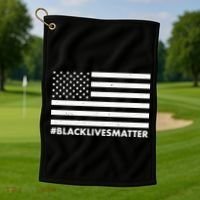 #BlackLivesMatter USA Flag Golf Towel thumb 1