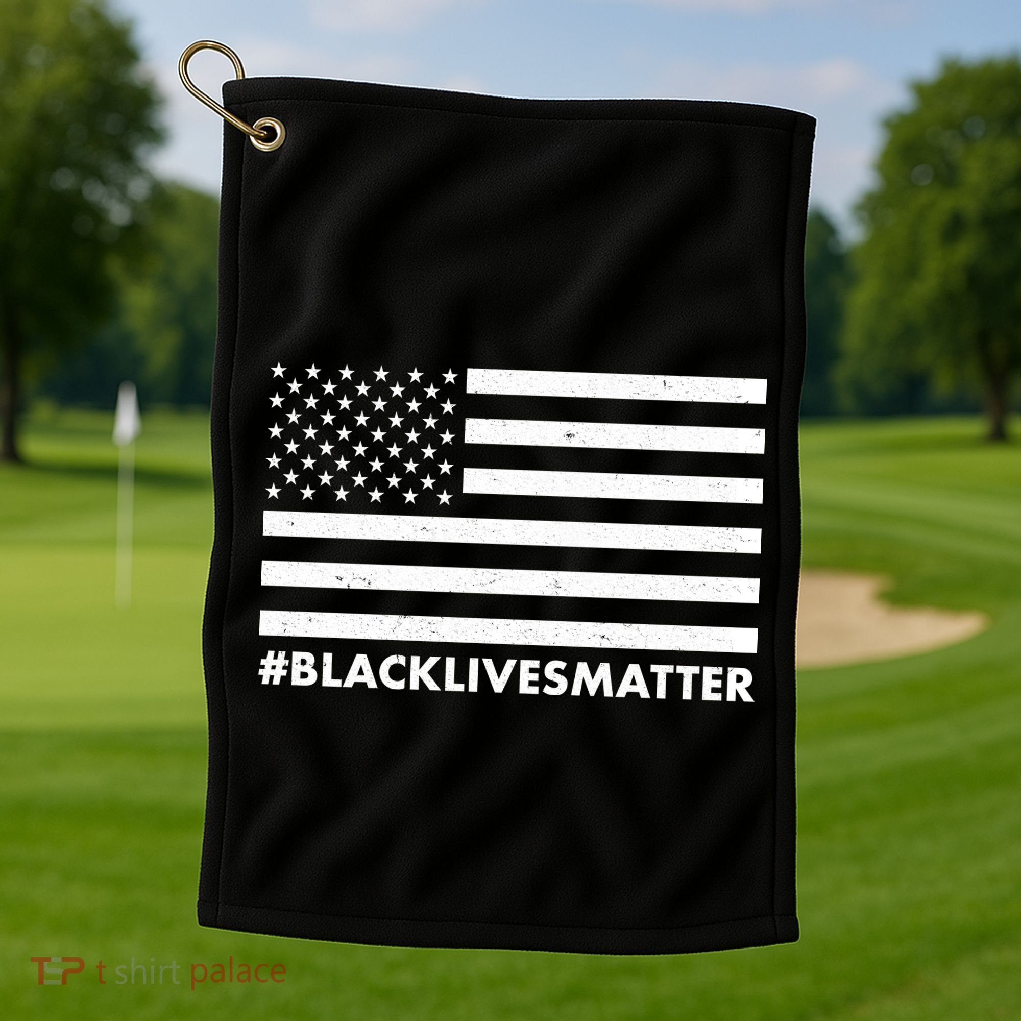 #BlackLivesMatter USA Flag Golf Towel