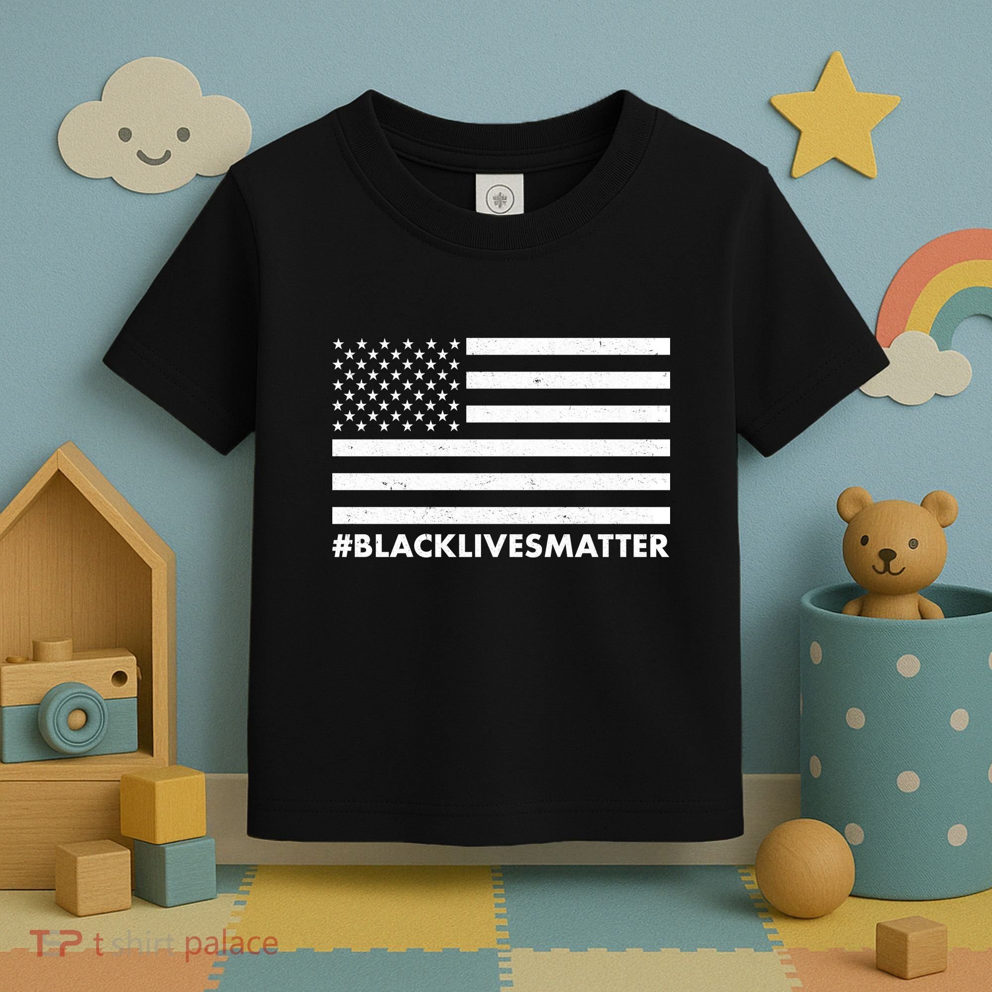 #BlackLivesMatter USA Flag Toddler T-Shirt
