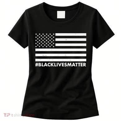 #BlackLivesMatter USA Flag Women's T-Shirt