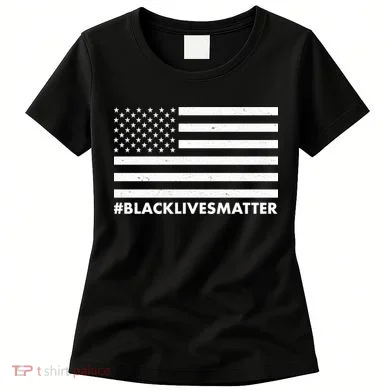 #BlackLivesMatter USA Flag Women's T-Shirt