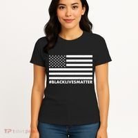 #BlackLivesMatter USA Flag Women's T-Shirt thumb 4