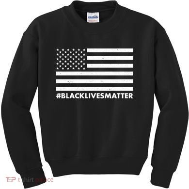 #BlackLivesMatter USA Flag Kids Sweatshirt
