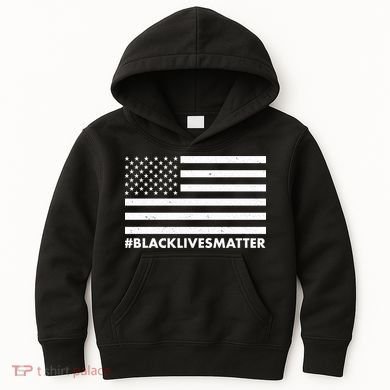#BlackLivesMatter USA Flag Kids Hoodie