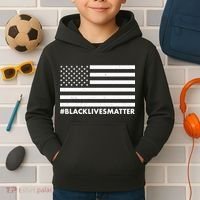 #BlackLivesMatter USA Flag Kids Hoodie thumb 2