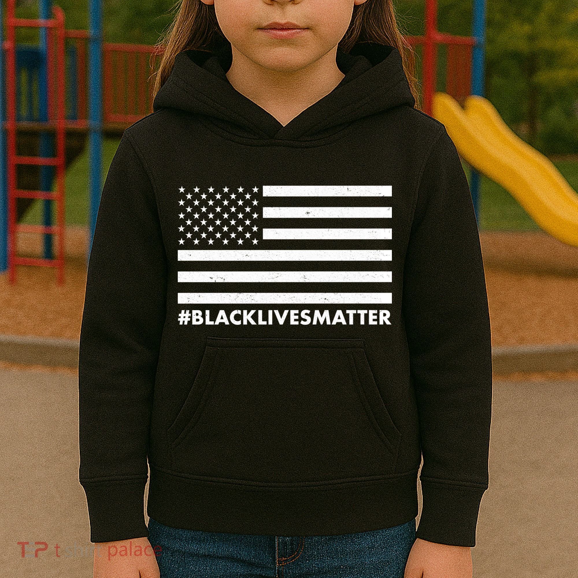 #BlackLivesMatter USA Flag Kids Hoodie