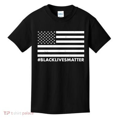 #BlackLivesMatter USA Flag Kids T-Shirt