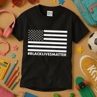 #BlackLivesMatter USA Flag Kids T-Shirt thumb 3
