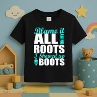 Blame It All On My Roots I Showed Up In Boots Toddler T-Shirt thumb 3