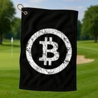 Bitcoin Logo Btc Crypto Currency Traders Blockchain Miners Golf Towel thumb 1