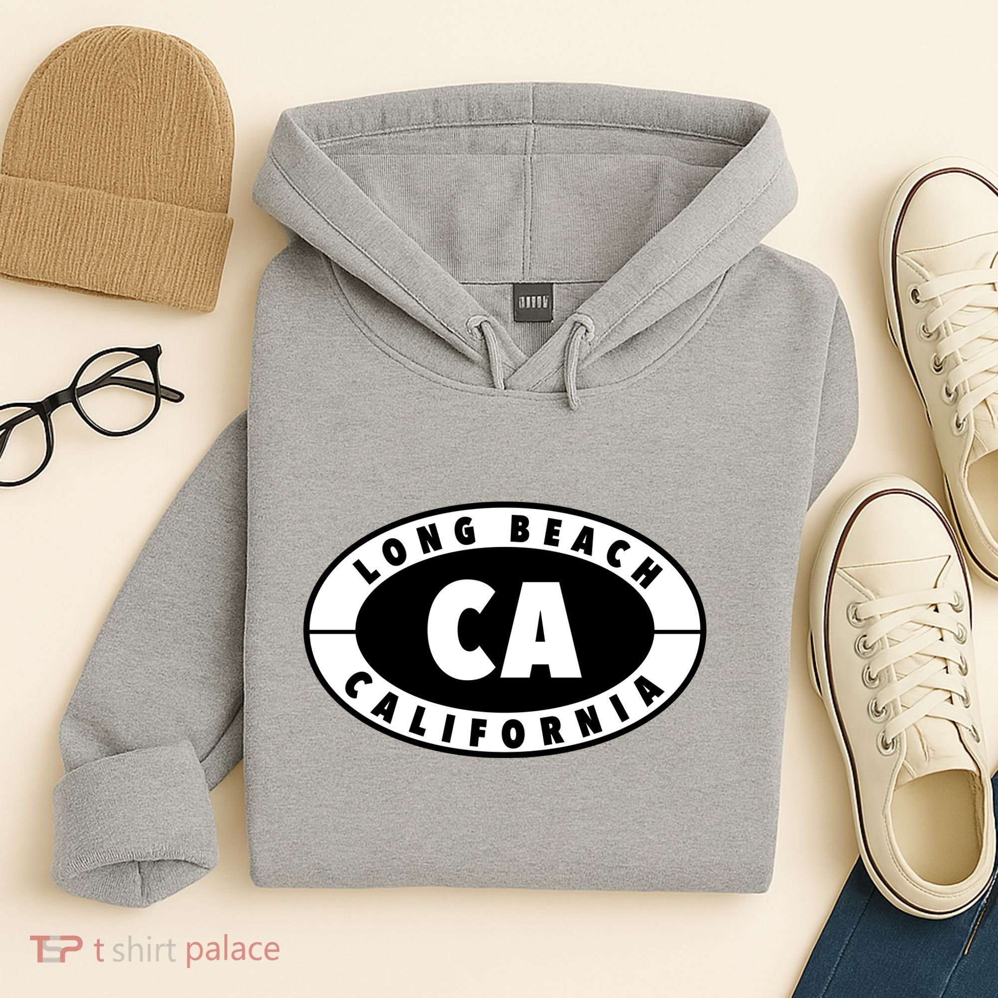 Badge Long Beach California Hoodie