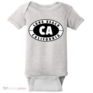 Badge Long Beach California Baby Bodysuit
