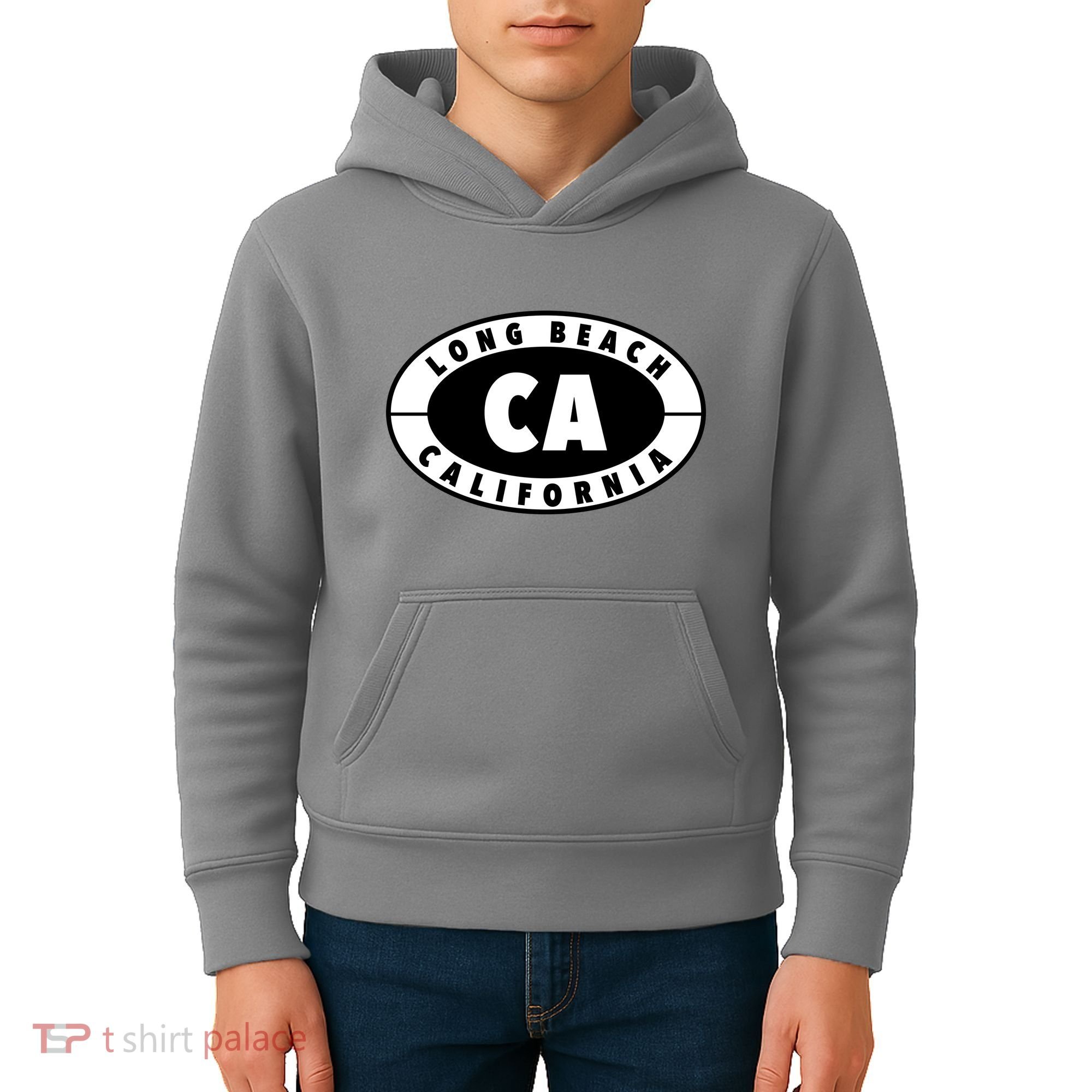 Badge Long Beach California Kids Hoodie