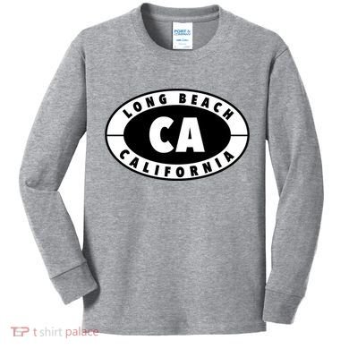 Badge Long Beach California Kids Long Sleeve Shirt