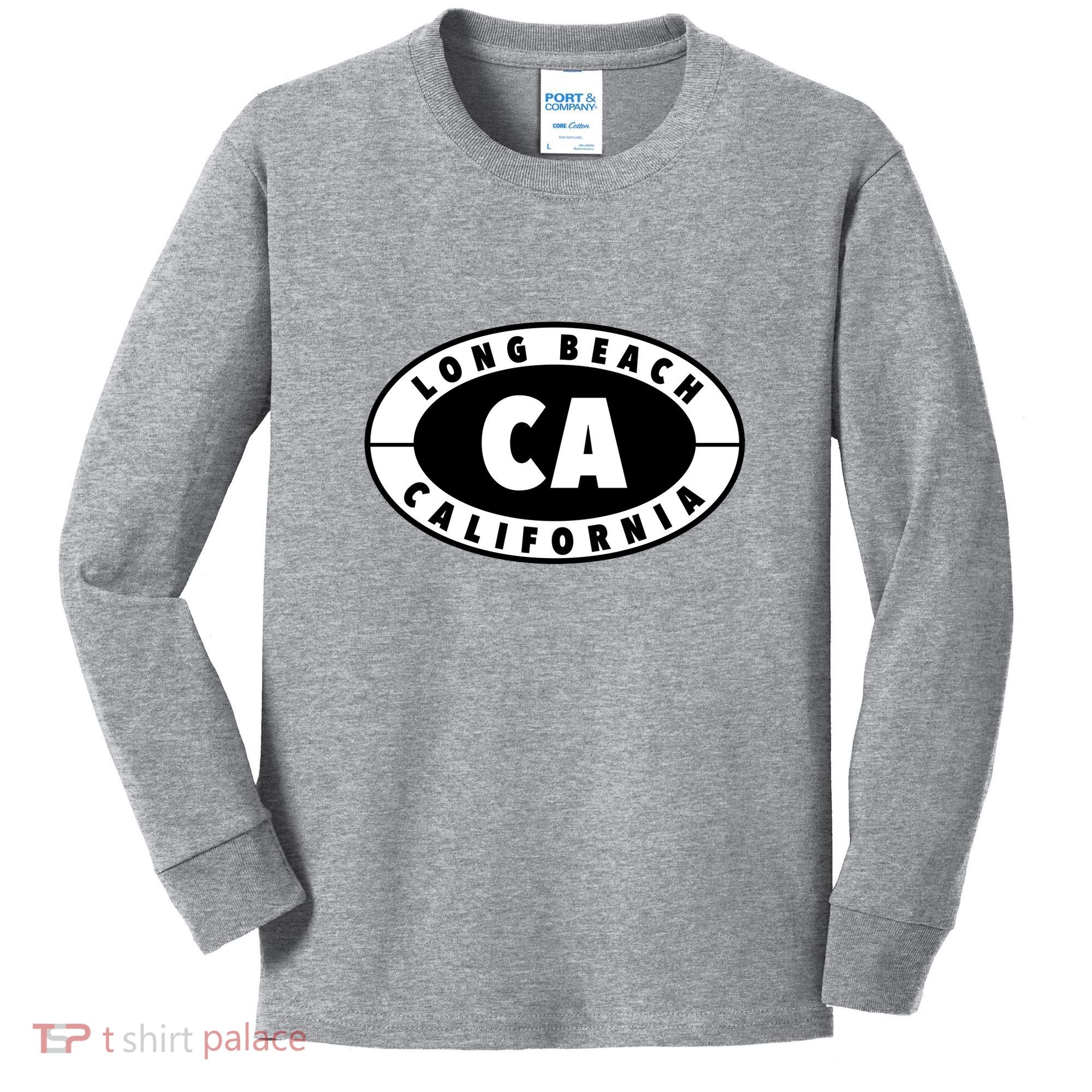Badge Long Beach California Kids Long Sleeve Shirt