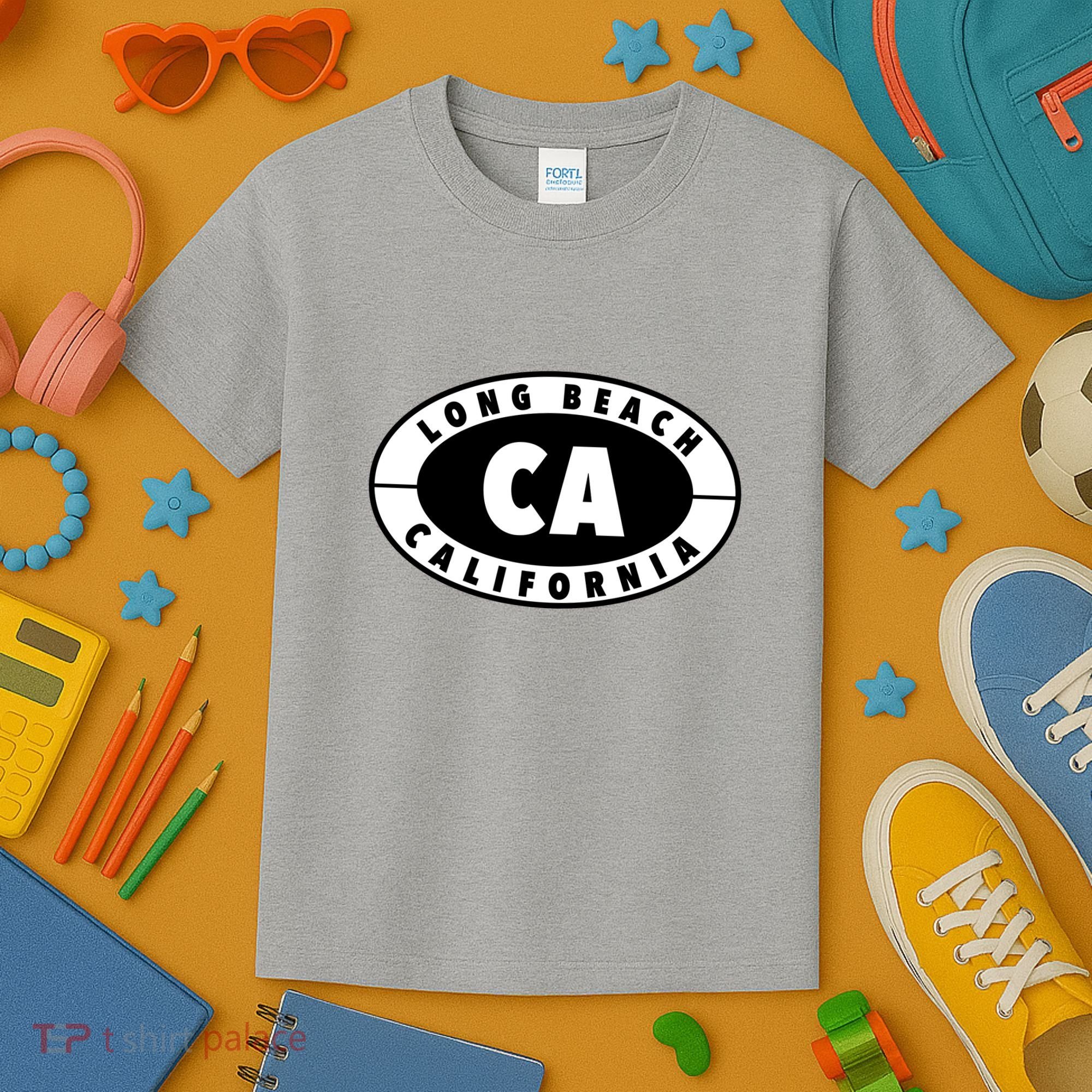 Badge Long Beach California Kids T-Shirt