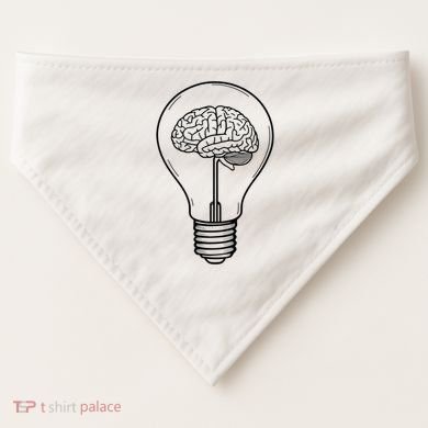 Brain Lightbulb: Bright Ideas And Creativity USA-Made Doggie Bandana