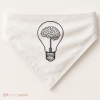 Brain Lightbulb: Bright Ideas And Creativity USA-Made Doggie Bandana thumb 0
