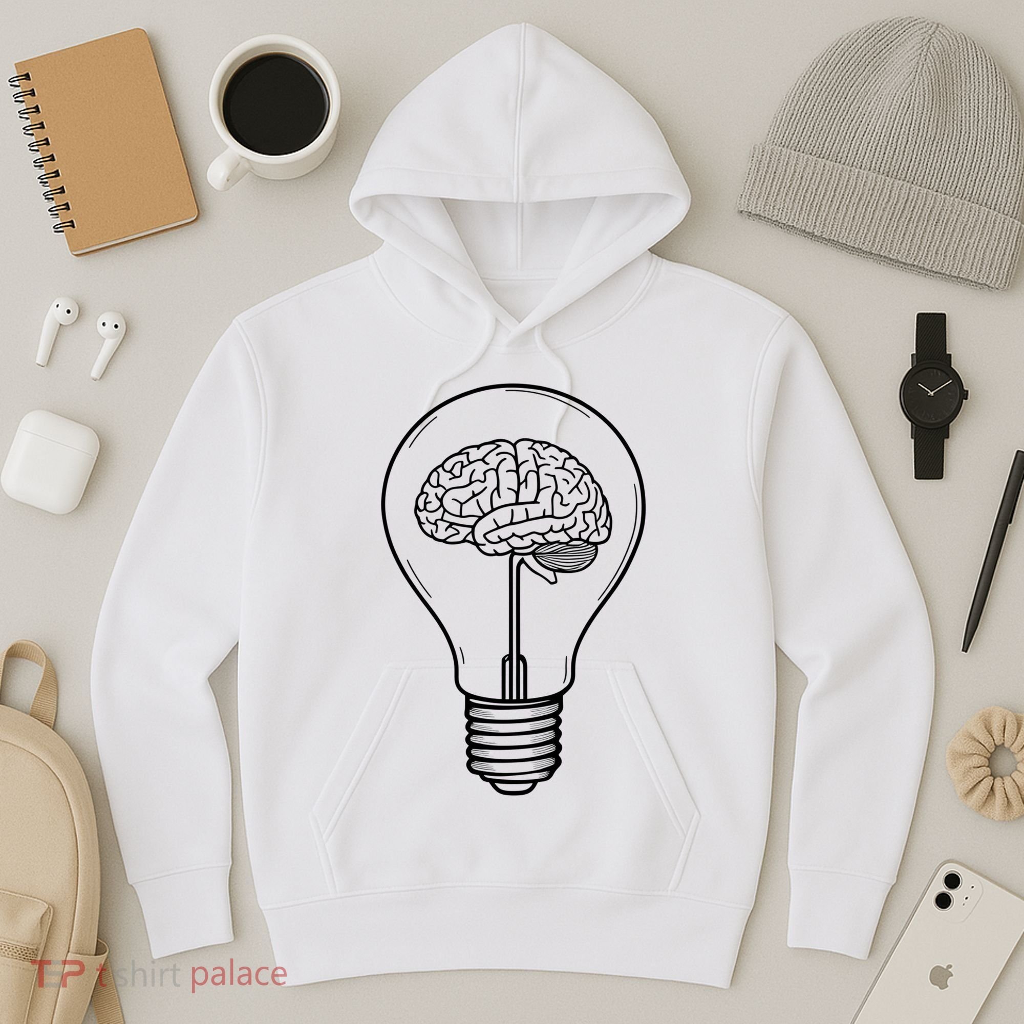 Brain Lightbulb: Bright Ideas And Creativity Hoodie
