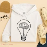 Brain Lightbulb: Bright Ideas And Creativity Hoodie thumb 4