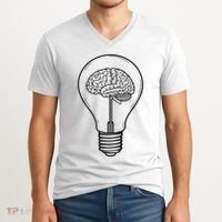 Brain Lightbulb: Bright Ideas And Creativity V-Neck T-Shirt thumb 2
