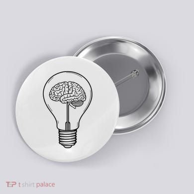 Brain Lightbulb: Bright Ideas And Creativity Button