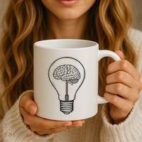 Brain Lightbulb: Bright Ideas And Creativity Coffee Mug thumb 3