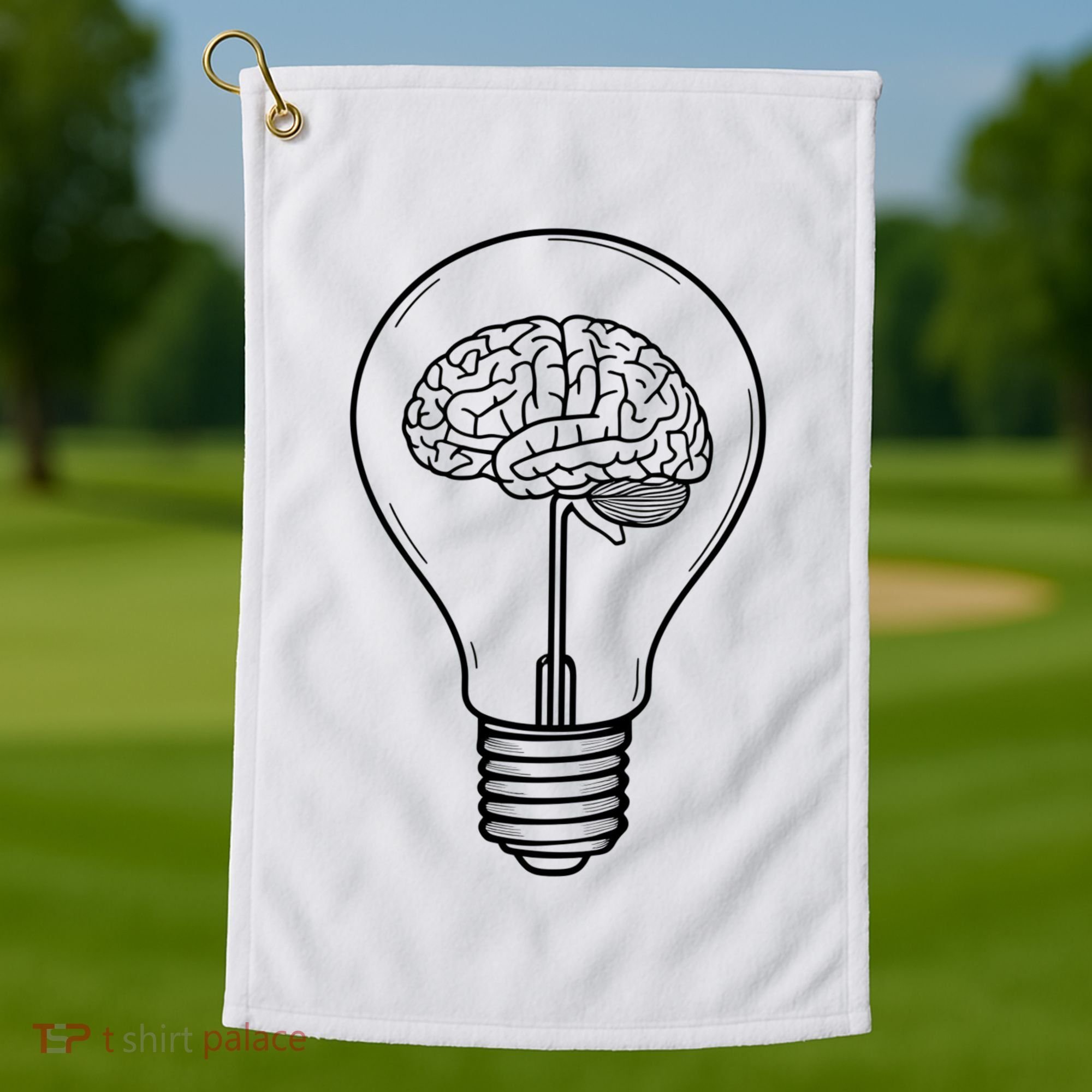Brain Lightbulb: Bright Ideas And Creativity Golf Towel