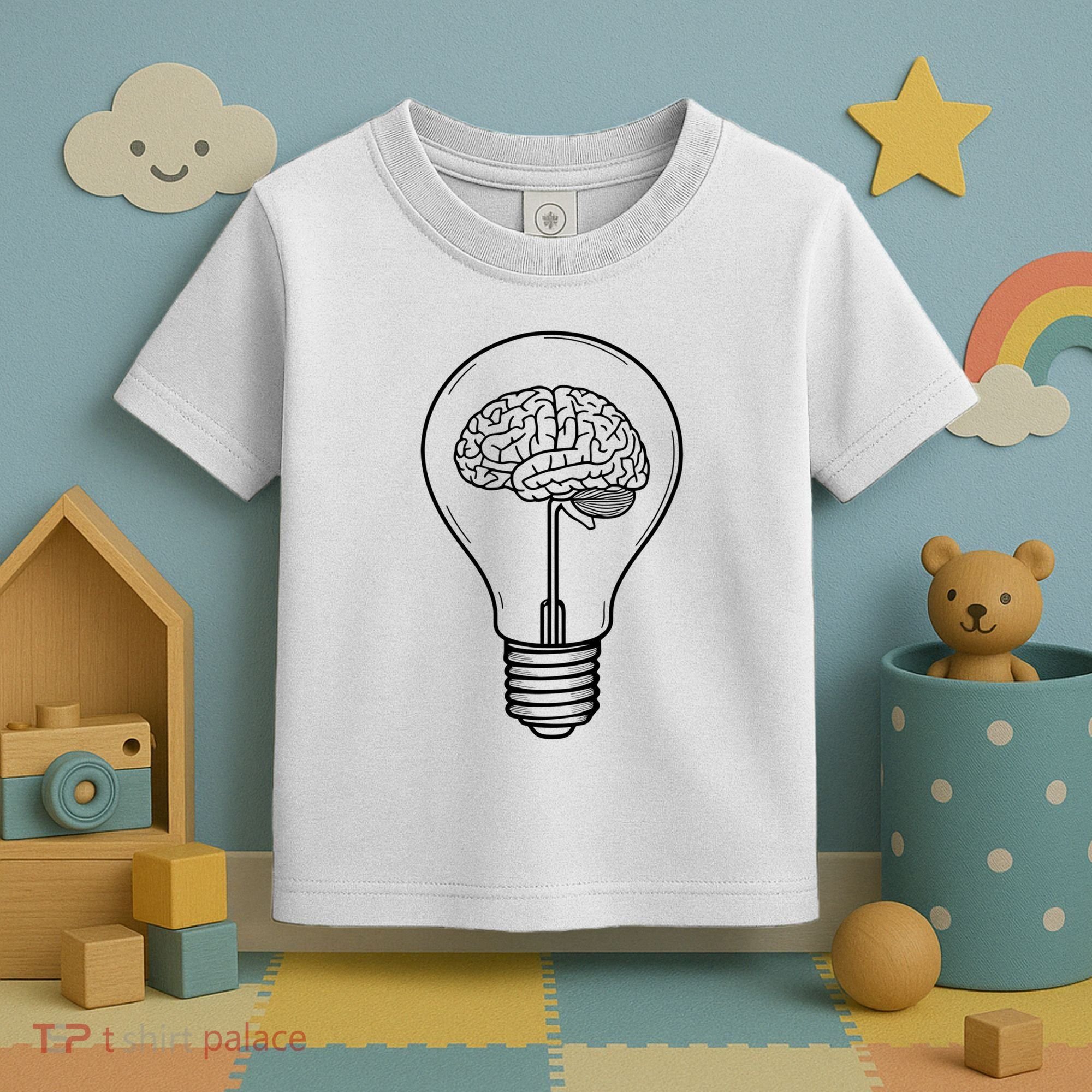 Brain Lightbulb: Bright Ideas And Creativity Toddler T-Shirt
