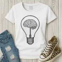 Brain Lightbulb: Bright Ideas And Creativity Women's T-Shirt thumb 3