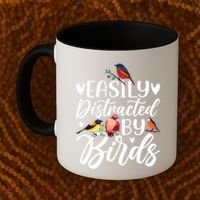Bird Lovers Birdwatching Easy Distracted By Birds Birder Coffee Mug thumb 2