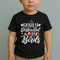 Bird Lovers Birdwatching Easy Distracted By Birds Birder Toddler T-Shirt thumb 2