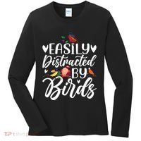 Bird Lovers Birdwatching Easy Distracted By Birds Birder Women's Long Sleeve Shirt thumb 0