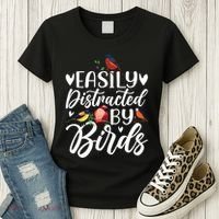 Bird Lovers Birdwatching Easy Distracted By Birds Birder Women's T-Shirt thumb 3